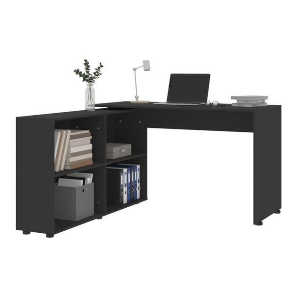 Home Office Desks Corner Desk Black Engineered Wood