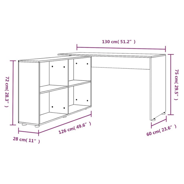 Home Office Desks Corner Desk Black Engineered Wood