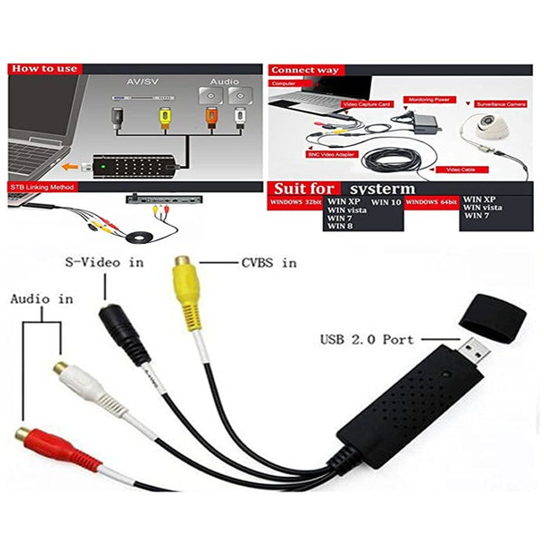 Video Capture & TV Tuner Cards Video Audio Vhs Vcr Usb Capture Card To Dvd Converter Adapter