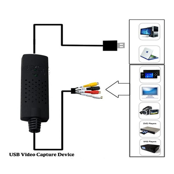 Video Audio Vhs Vcr Usb Capture Card To Dvd Converter Adapter