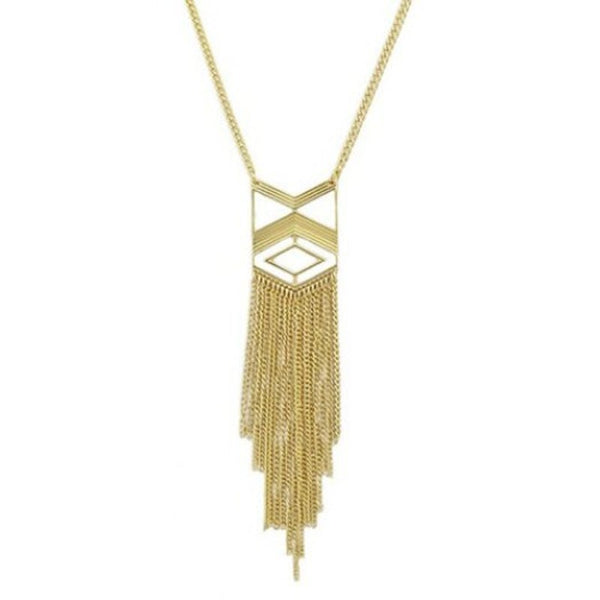 Vintage Geometric Hollow Out Sweater Chain Golden