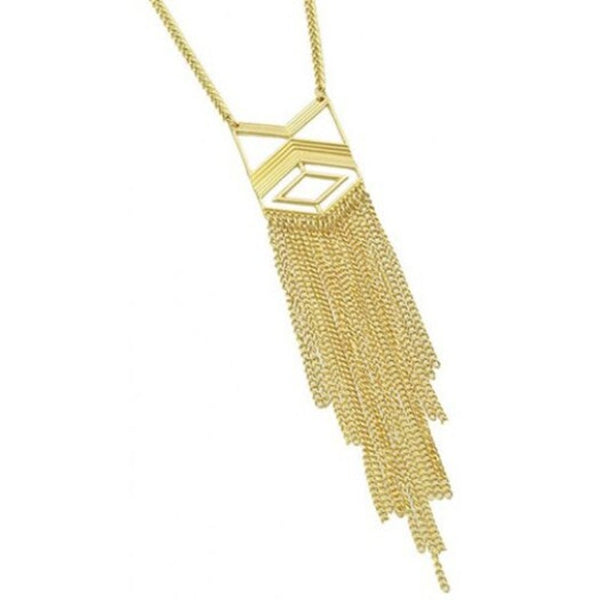 Vintage Geometric Hollow Out Sweater Chain Golden
