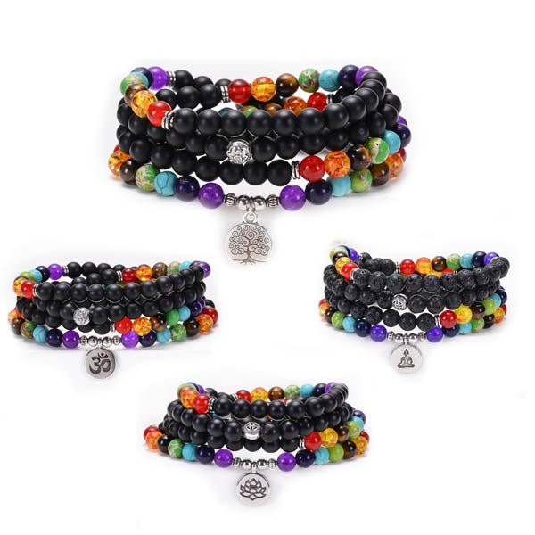 Necklaces & Pendants Volcanic Stone Chakra Bead Bracelet Necklace