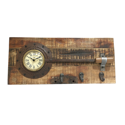 Wall Clocks Wall Clock Frying Pan On Recycled Wood