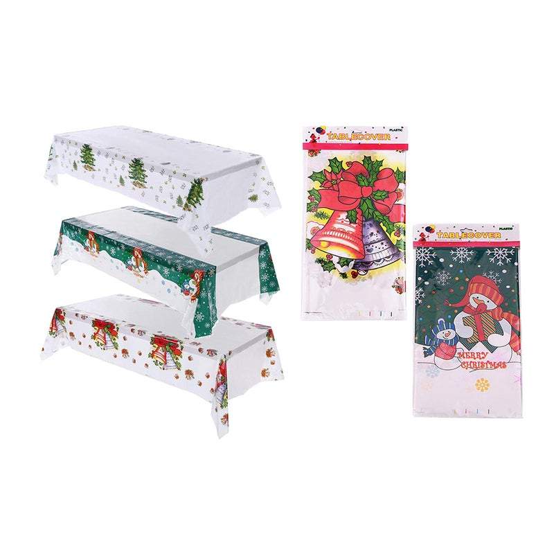 Table Cloths 2 Pack Plastic Christmas Tablecloth Party Cover Decorations