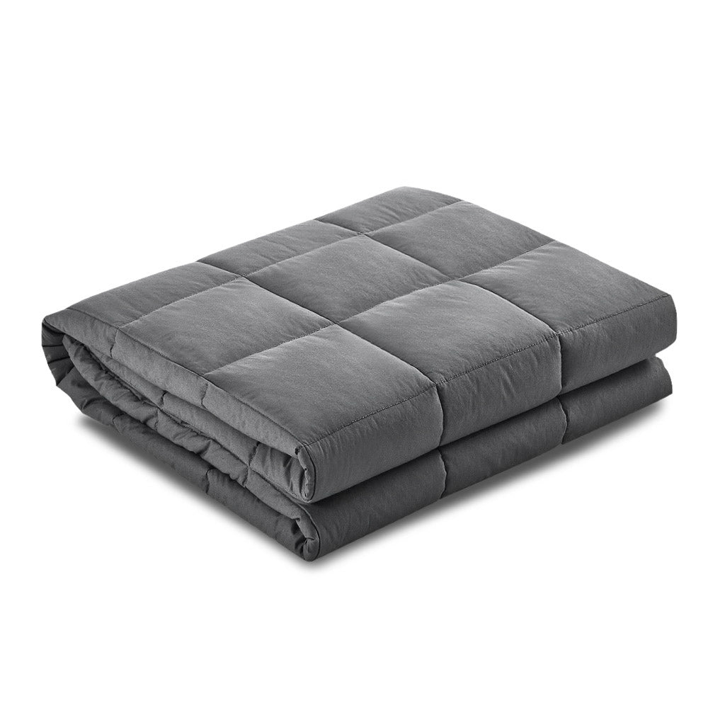 Weighted Blankets Weighted Blanket Adult 5Kg Heavy Gravity Blankets Microfibre Cover Calming Relax Anxiety Relief Grey