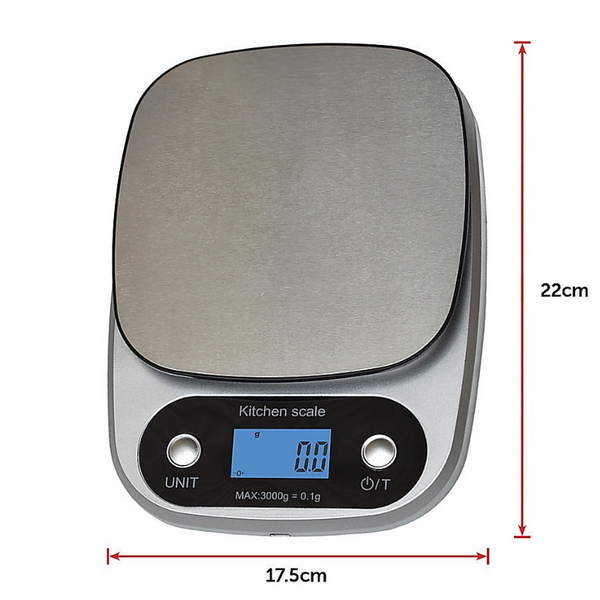 0.1G High Precision Kitchen Scale Rechargable Food Digital 3Kg