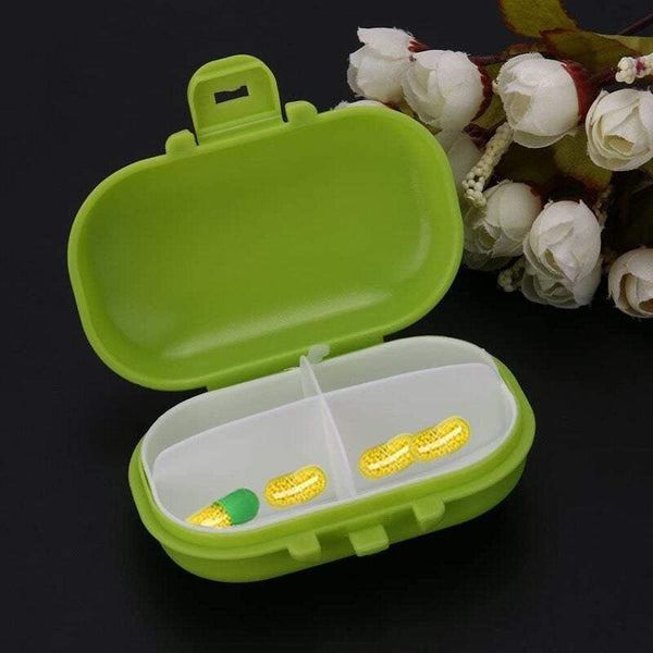 Pill Boxes First Aid Whitelotous 4 Grids Portable Pill Box Jewellery Storage Bracket Protective Sleeve Container Notepad Green 1