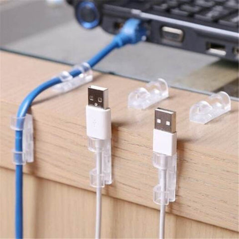 Cable Ties & Organisers Wire Cable Management Organizer Desktop Cord Clips Line Usb Winders 20Pcs Transparent