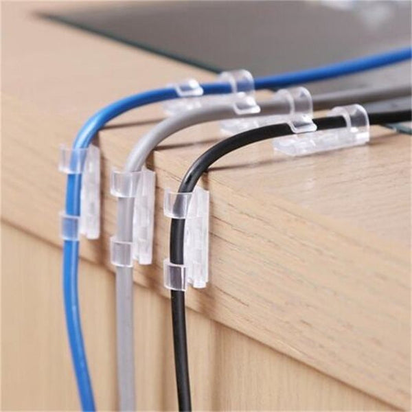 Cable Ties & Organisers Wire Cable Management Organizer Desktop Cord Clips Line Usb Winders 20Pcs Transparent