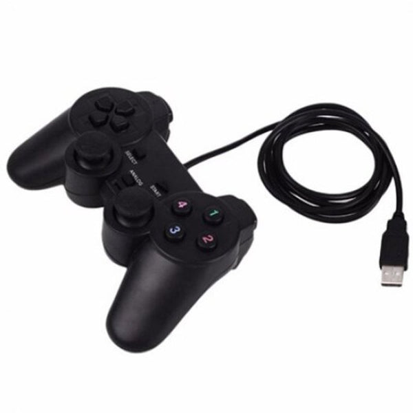 Wired Usb Game Controller Joypad For Pc Computer Laptop Black