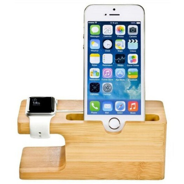 Mounts & Holders Wooden Charging Dock Holder Stand Desktop Bracket For Iwatch / Iphone Cookie Brown