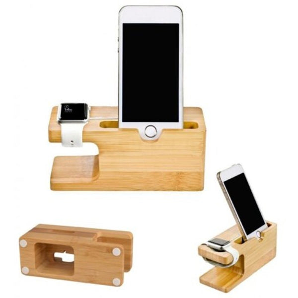 Mounts & Holders Wooden Charging Dock Holder Stand Desktop Bracket For Iwatch / Iphone Cookie Brown