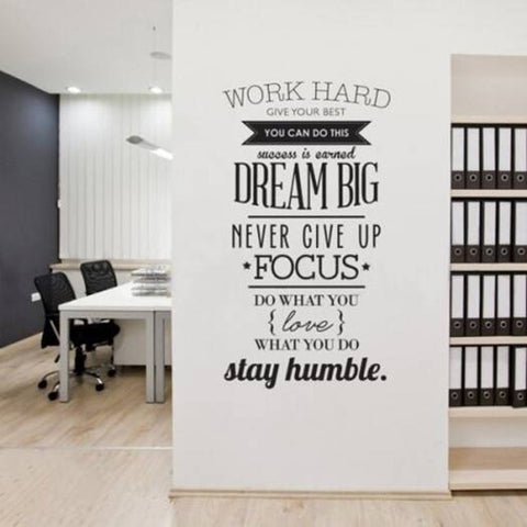 Decorative Stickers For Office School Work Hard Encouragement Proverb Study Room Wall