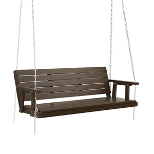 Swing Seats Gardeon Porch Swing Chair With Chain Outdoor Furniture 3 Seater Bench Wooden Brown