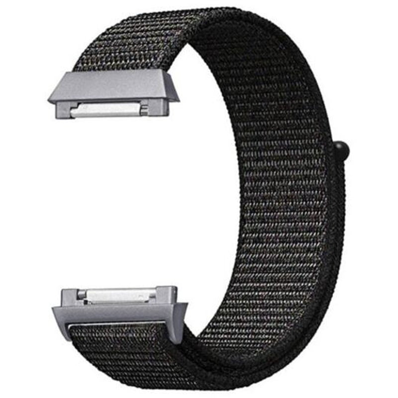 Watch Bands Woven Nylon Sport Loop Band Adapter For Fitbit Ionic Black