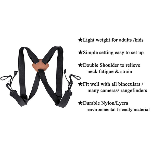 Straps & Hand Grips X Shaped Harness Strap Best Chest For Hunters Photographers And Golfers Black