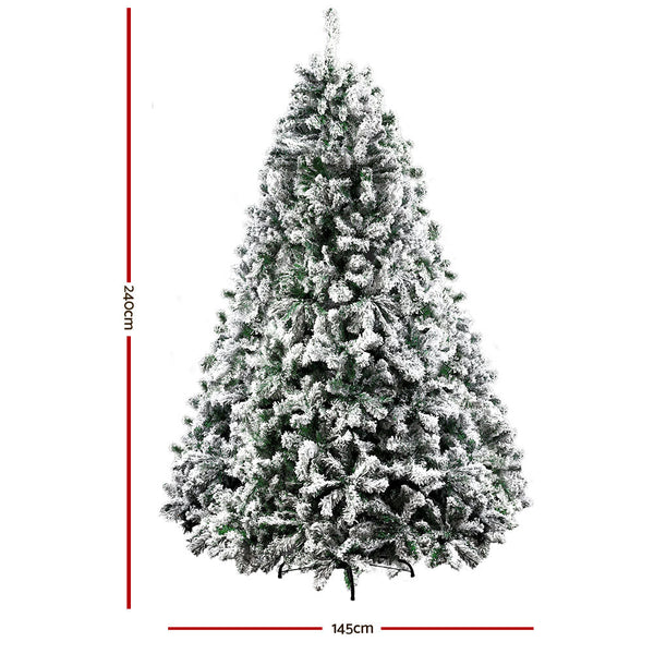 Seasonal Decorations Jingle Jollys Christmas Tree 2.4M Xmas Trees Decorations Snowy 1500 Tips