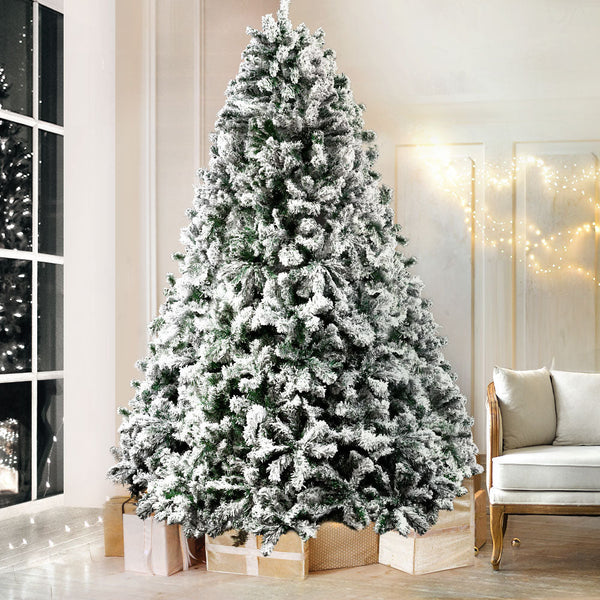 Seasonal Decorations Jingle Jollys Christmas Tree 2.4M Xmas Trees Decorations Snowy 1500 Tips