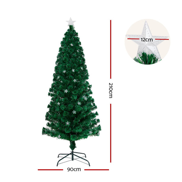 Seasonal Decorations Jingle Jollys Christmas Tree 2.1M Led Xmas Trees With Lights Multi Colour