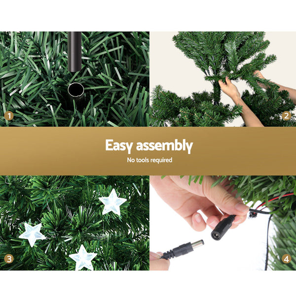 Seasonal Decorations Jingle Jollys Christmas Tree 2.4M Led Xmas Trees With Lights Multi Colour