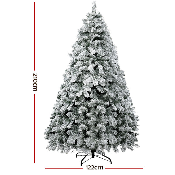 Seasonal Decorations Jingle Jollys Christmas Tree 2.1M Xmas Trees Decorations Snowy 859 Tips