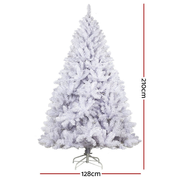 Seasonal Decorations Jingle Jollys Christmas Tree 2.1M Xmas Trees Decorations White 1000 Tips