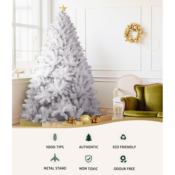 Seasonal Decorations Jingle Jollys Christmas Tree 2.1M Xmas Trees Decorations White 1000 Tips