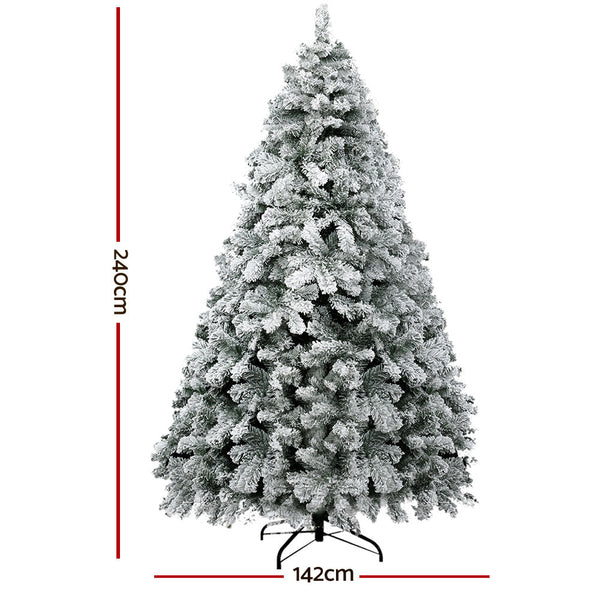 Seasonal Decorations Jingle Jollys Christmas Tree 2.4M Xmas Trees Decorations Snowy 1291 Tips