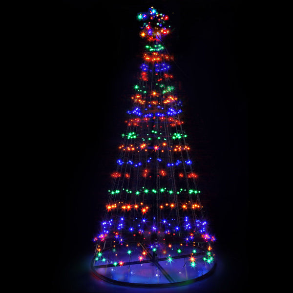 Seasonal Decorations Jingle Jollys Christmas Tree 2.1M 264 Led Xmas Trees Solar Power Multi Colour