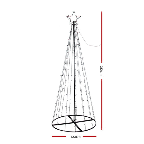 Seasonal Decorations Jingle Jollys Christmas Tree 2.1M 264 Led Xmas Trees Solar Power Multi Colour