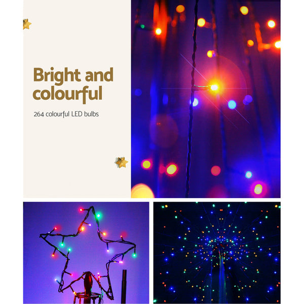 Seasonal Decorations Jingle Jollys Christmas Tree 2.1M 264 Led Xmas Trees Solar Power Multi Colour