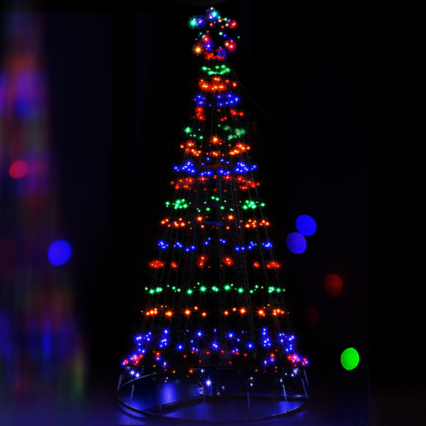 Seasonal Decorations Jingle Jollys Christmas Tree 2.1M 264 Led Xmas Trees Solar Power Multi Colour