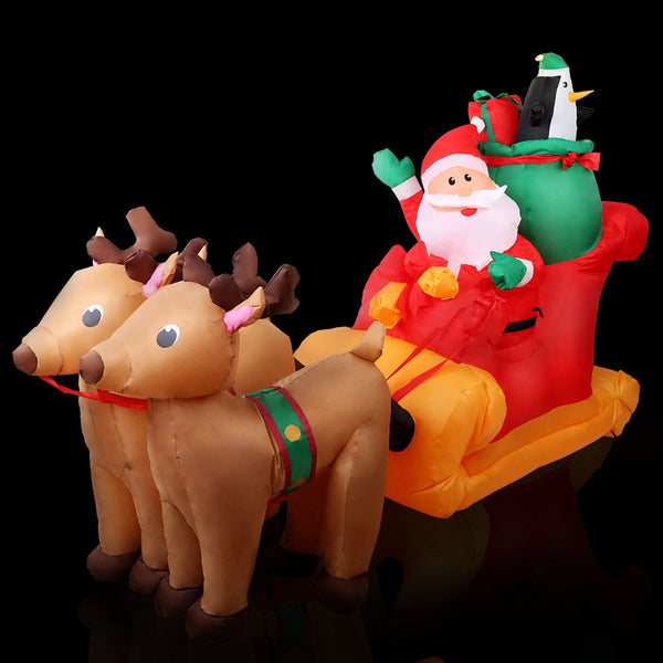 Seasonal Decorations Jingle Jollys Christmas Inflatable Santa Sleigh 2.2M Outdoor Decorations Led