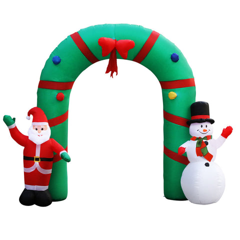 Seasonal Decorations Jingle Jollys Christmas Inflatable Giant Arch Way 2.8M Santa Snowman Light Decor