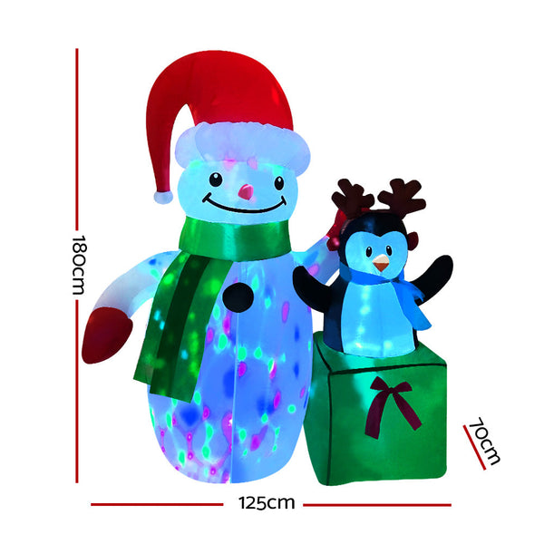 Seasonal Decorations Jingle Jollys Christmas Inflatable Snowman 1.8M Lights Led Outdoor Decorations