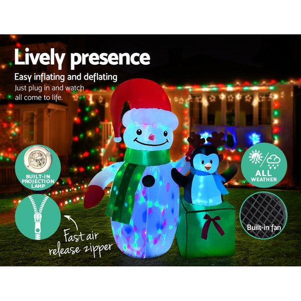 Seasonal Decorations Jingle Jollys Christmas Inflatable Snowman 1.8M Lights Led Outdoor Decorations