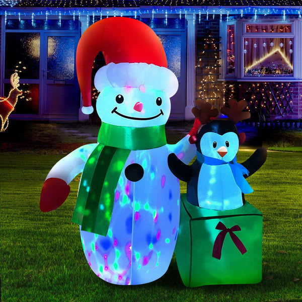 Seasonal Decorations Jingle Jollys Christmas Inflatable Snowman 1.8M Lights Led Outdoor Decorations