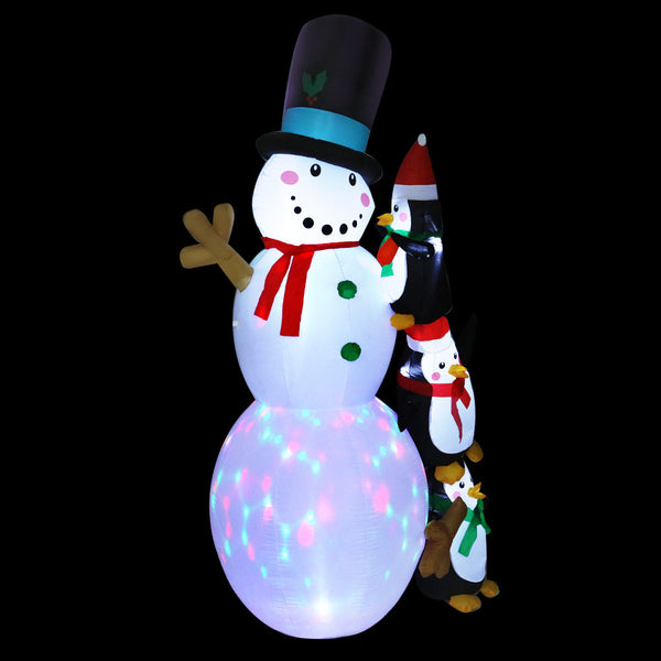 Seasonal Decorations Jingle Jollyschristmas Inflatable Snowman 2.4M Xmas Lights Outdoor Decorations