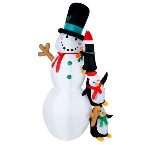 Seasonal Decorations Jingle Jollyschristmas Inflatable Snowman 2.4M Xmas Lights Outdoor Decorations