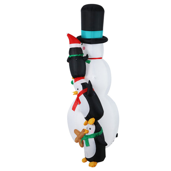 Seasonal Decorations Jingle Jollyschristmas Inflatable Snowman 2.4M Xmas Lights Outdoor Decorations