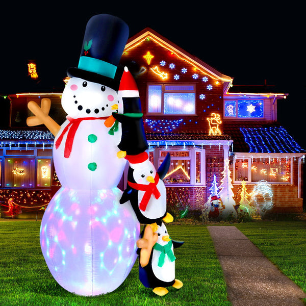 Seasonal Decorations Jingle Jollyschristmas Inflatable Snowman 2.4M Xmas Lights Outdoor Decorations