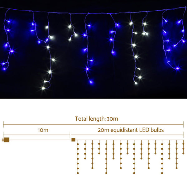 Seasonal Decorations Jingle Jollys 800 Led Christmas Icicle Lights White And Blue