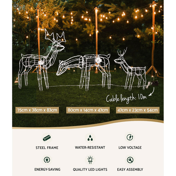 Seasonal Decorations Jingle Jollys Christmas Motif Lights Led Rope Reindeer Waterproof Outdoor