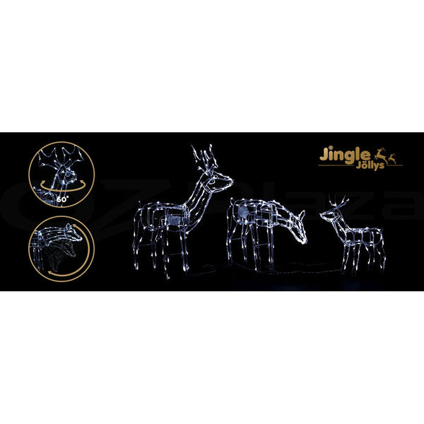 Seasonal Decorations Jingle Jollys Christmas Motif Lights Led Rope Reindeer Waterproof Outdoor