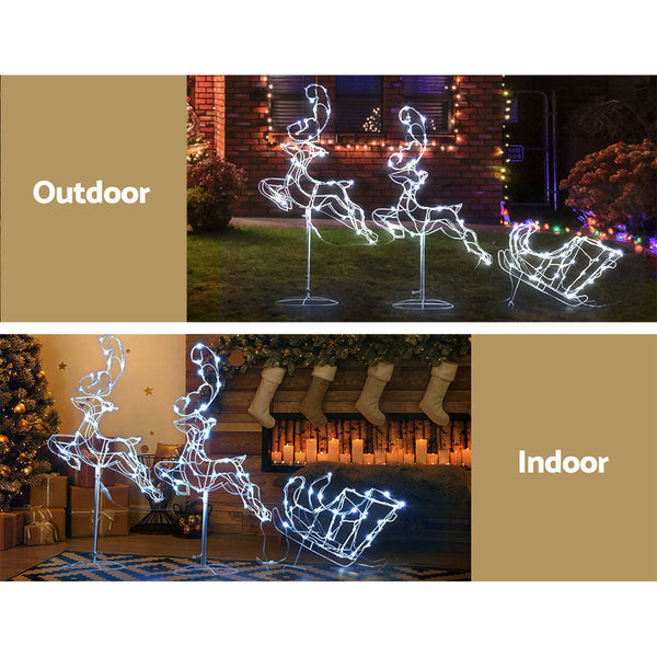 Seasonal Decorations Jingle Jollys Christmas Motif Lights Led Rope Reindeer Waterproof Outdoor Xmas