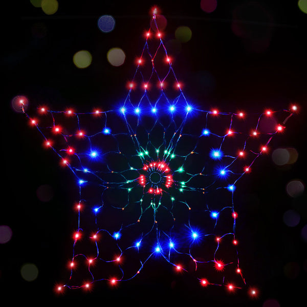 Seasonal Decorations Jingle Jollys Christmas Lights Motif Led Star Net Waterproof Outdoor Colourful