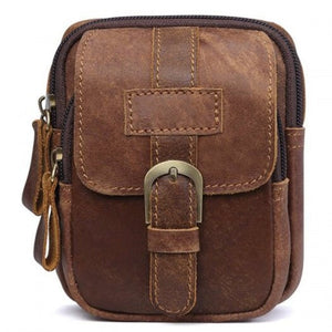 Bags Ls928 Men Retro Genuine Leather Waist Bag Outdoor Multifunction Pockets Wear On Belts Phone Package Light Brown