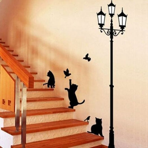 Wall Stickers Cartoon Black Cat Pattern Decoration Wall Sticker