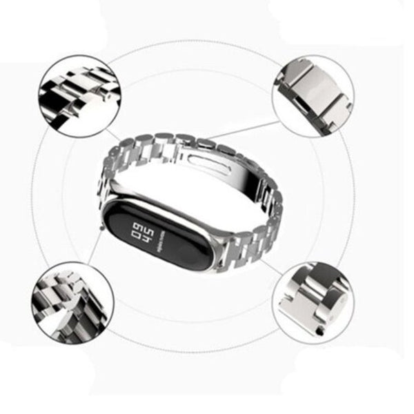 Watch Bands Ultra Thin Metal Stainless Steel Watch Strap For Xiaomi Mi Band 4 Silver